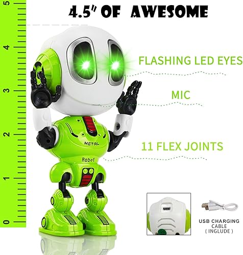 Vista 19 de Robot parlante para niños – Mini robot de juguete que repite lo que dices, juguetes de robots para niñas y niños de 4, 5, 6 años, rellenos
