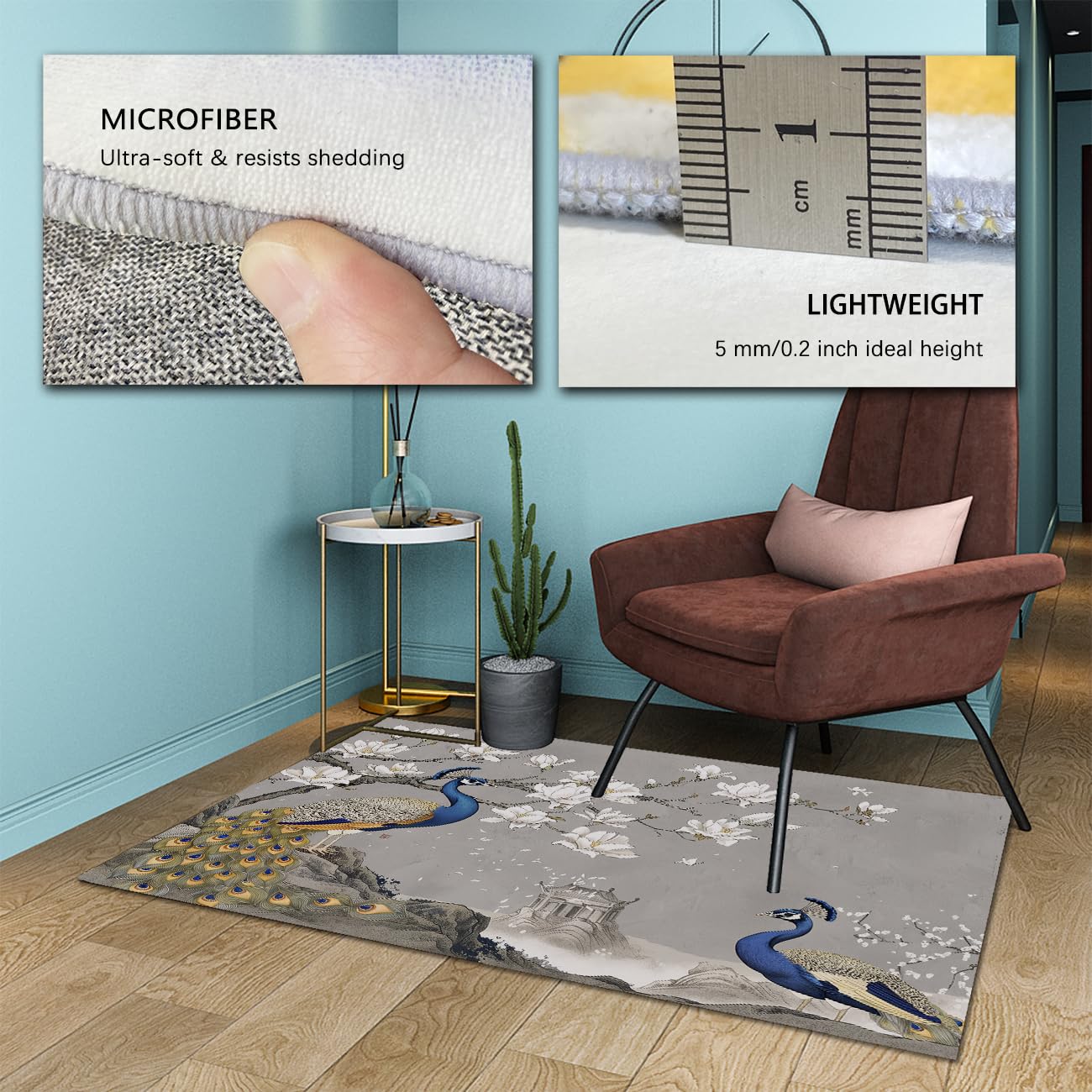 60 x 120 cm dywaniki do salonu eleganckie luksusowe zmywalne dywaniki i białe magnolie azjatyckie dywany kwiatowe bez poślizgu dywan z niskim włosiem do sypialni jadalni