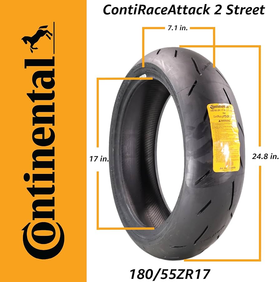 Amazon.com: Continental Race Attack 2 Street Rear Tire (180/55ZR