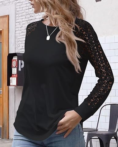 Halife Women's Lightweight Color Block Long Sleeve Loose Fit Pullover Sweatshirts Tunics Tops Shirts - Image 4