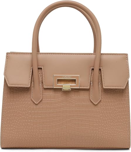 Akiki London Women's Camden Satchel Handbag|Dual Strap|Front and Back Snap Compartment|Croco Texture|Premium Metal Finish ...