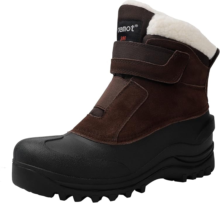 riemot Women's Men's Snow Boots, Waterproof Winter Boots for Hiking