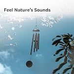 Chimes de vent Décor extérieur, 32 Couches Tone profonde Windchimes avec 6 Tubes en aluminium épais, Chimes à vent en métal pour l'extérieur, Meilleur cadeau pour les femmes grand-mère maman, Noir