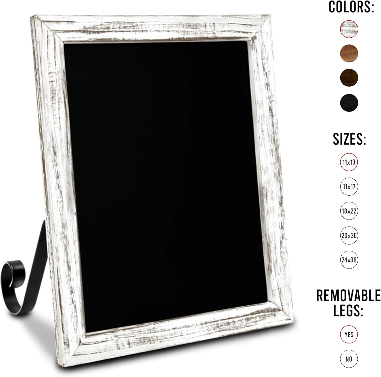 TenXVI Designs 11"x13" Magnetic Chalkboard Sign - Remove Legs to Vertically or Horizontally Hang or Stand - Perfect for Kitchen Countertop, Tabletops, Weddings, Home Decor - White : Home & Kitchen