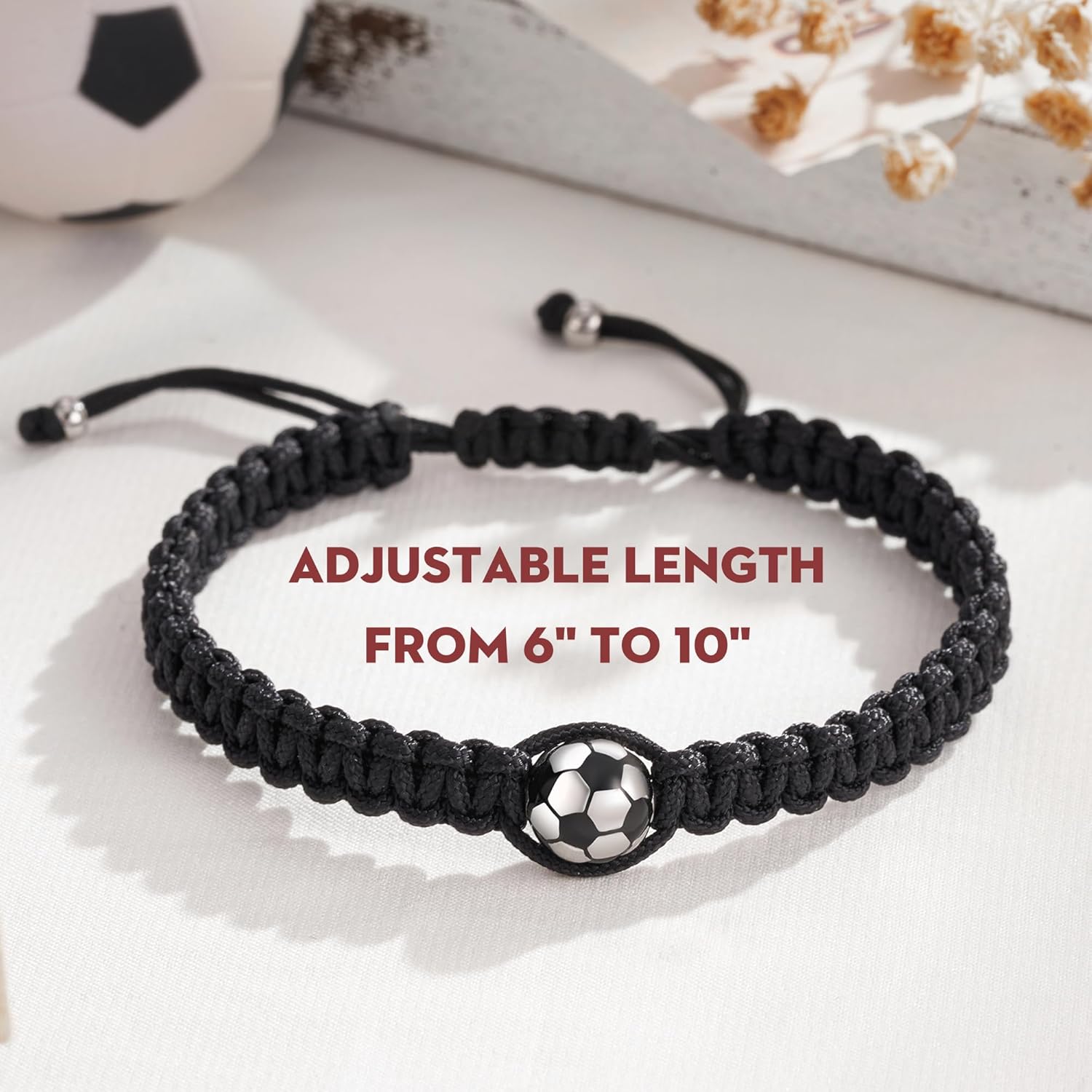 FYUKISS Baseball Football Soccer Gifts, Adjustable Braided Baseball Bracelets for Teen Ideas with Message Gift Card - Image 4