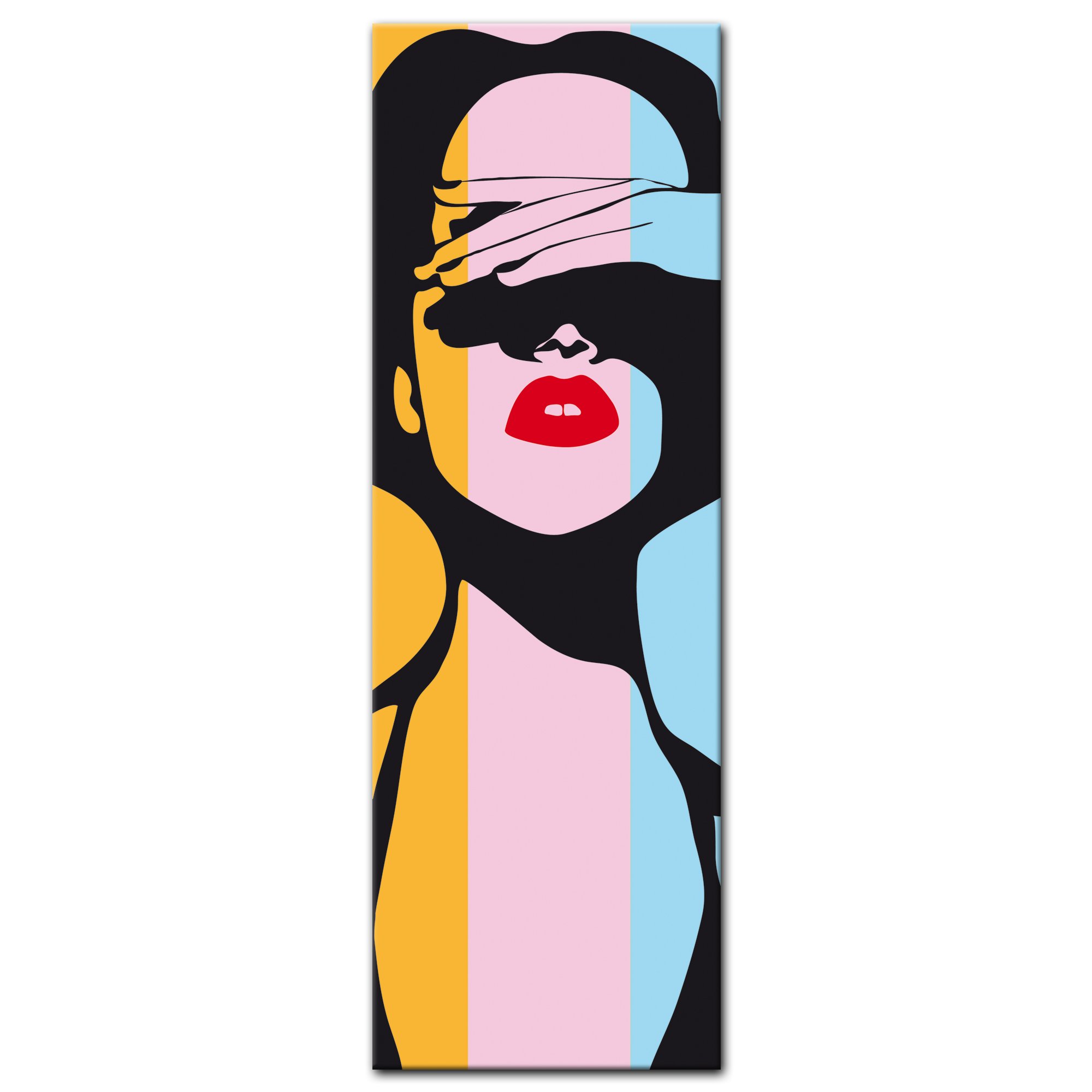 Bilderdepot24 Leinwandbild Pop-Art Frau Mit Telefon – 40x40 Cm, Auf Keilrahmen, Sofort Aufhängebereit