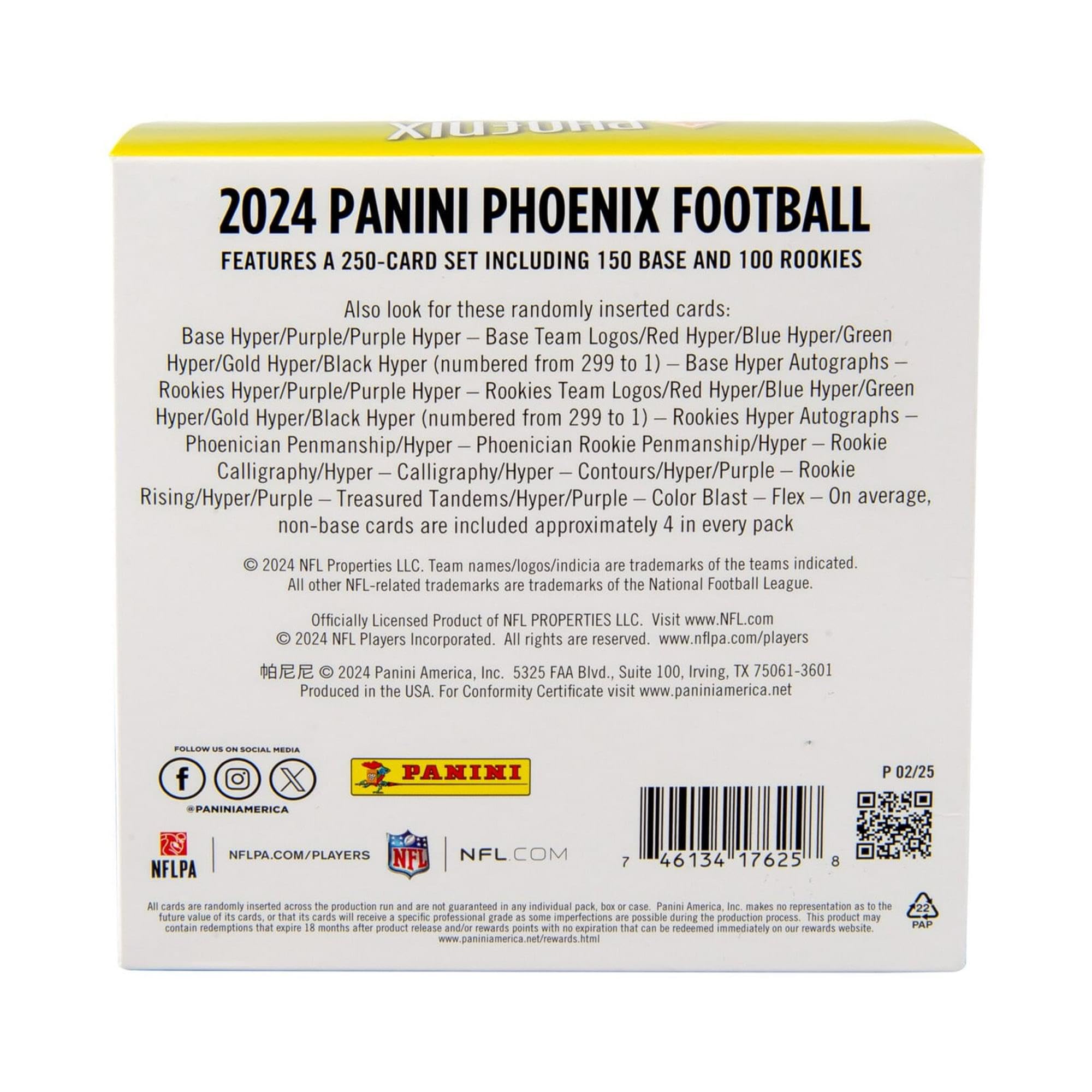 2024-25 Panini Phoenix NFL-Fußball-Mega-Box, exklusiv für den Einzelhandel, 42 Karten, Color Blast Parallels, Rookie-Karten, offizielle Sammelkarten