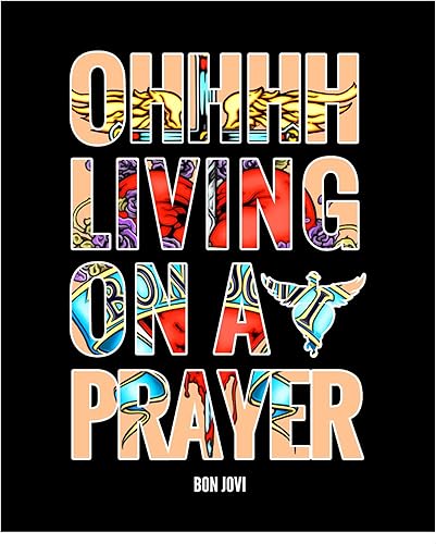 Bon Jovi - Living on a Prayer - Vintage Rock Band Wall Art, This Ready to Frame Song Lyric Wall Art Poster is Good For Home, Music Room, Office,
