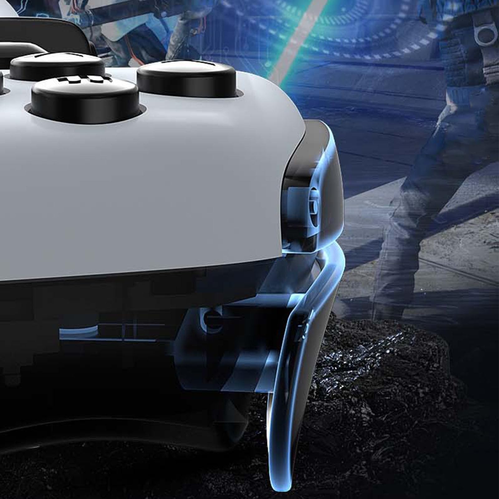 Dpofirs Controller di Gioco Mobile, Joystick Gamepad Cordless per IOS, PC, Tablet da 8 Pollici Estensibile 136-215 Mm, Controllo a 360°, Regolazione delle Vibrazioni
