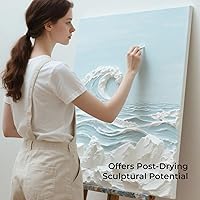 Vista 6 de Nicpro Pasta de modelado de 19.3 fl oz / 28.2 oz para pintura acrílica, medio acrílico de alta densidad para arte de textura y grosor, pasta