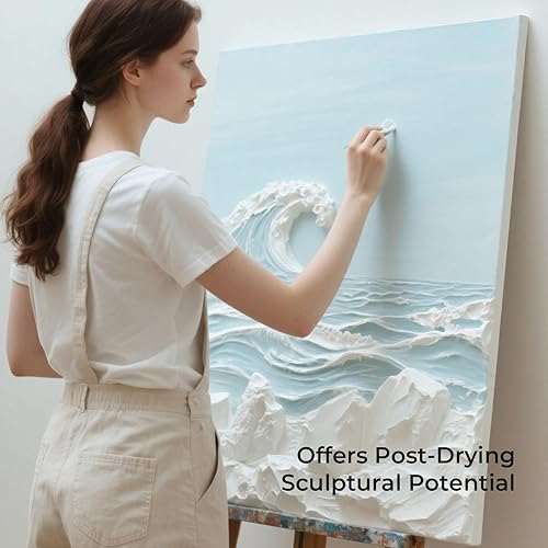 Miniatura 6 de Nicpro Pasta de modelado de 19.3 fl oz  28.2 oz para pintura acrílica, medio acrílico de alta densidad para arte de textura y grosor, pasta de