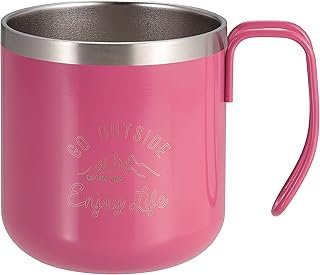 キャプテンスタッグ(CAPTAIN STAG) アウトドア コップ マグカップ マグ カップ タンブラー ダブルステンレス 真空断熱 保温・保冷 300ml ピンク モンテ UE-3583