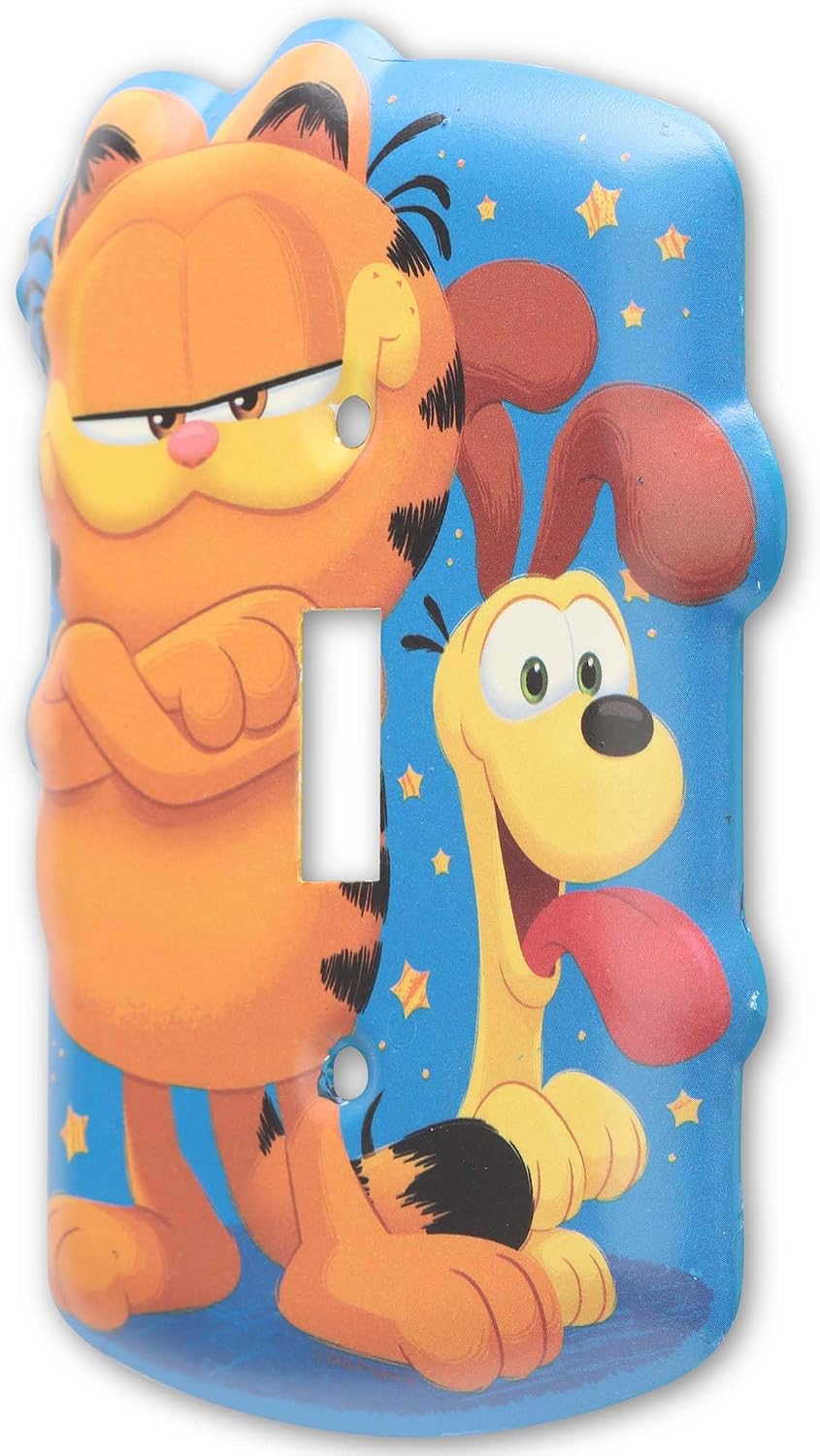 Garfield and Odie Metal Light Switch Plate | Garfield Switch Plate Decoration for Bedroom or Man Cave