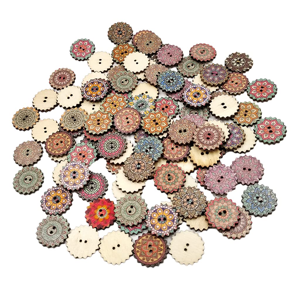 Boutons vintage couture Fityle 20mm motif rond pour mercerie créative