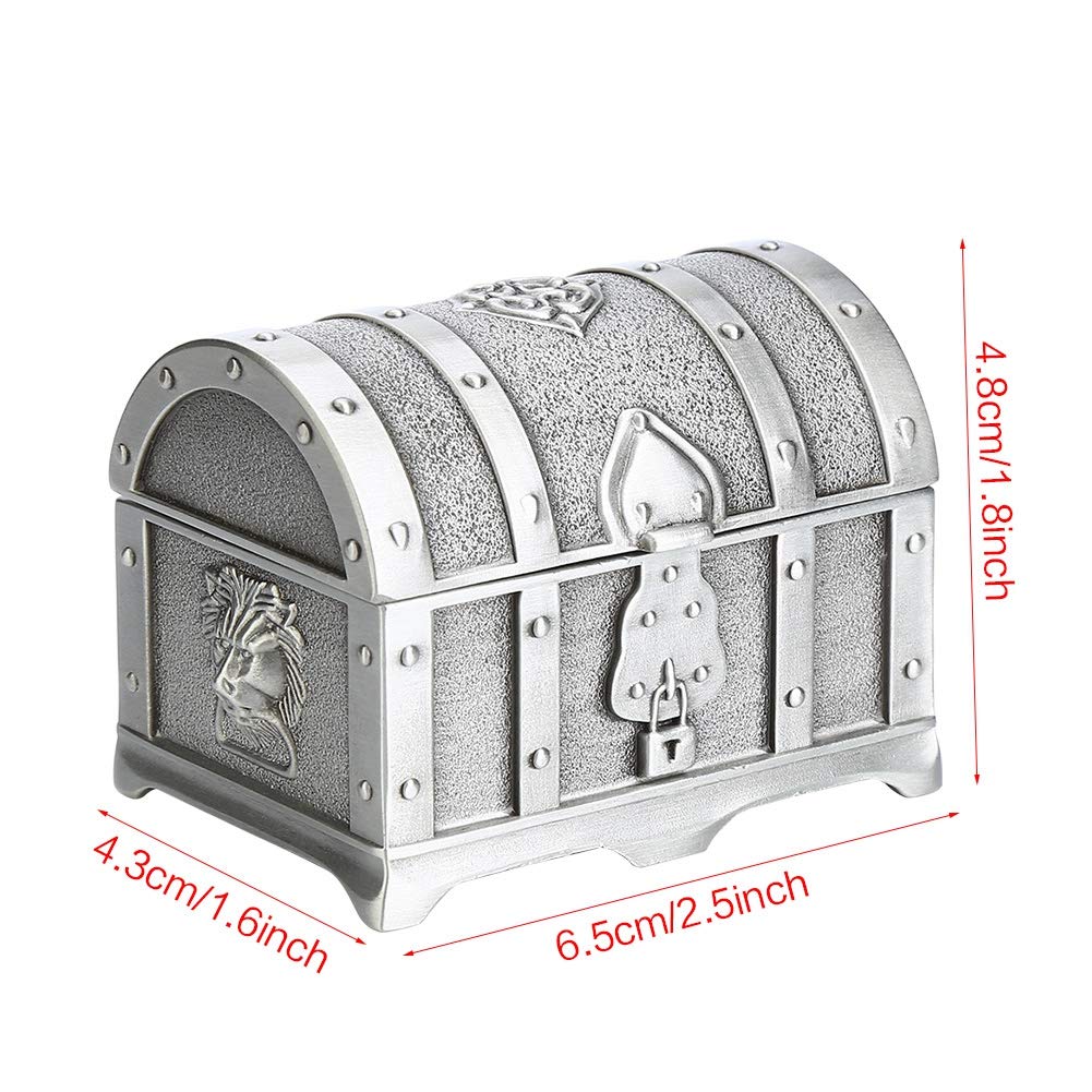 QANYEGN Treasure Chest, Jewelry, Zinc Alloy Treasure Chest, for Store Jewelry Small Items Decorations