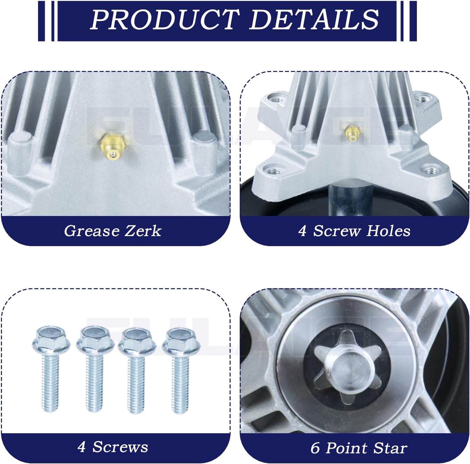 3 Pack 918-06980 Spindle Assembly with 756-04511B 756-05034A Idler Pulley Replaces 618-06980 918 06980 for Cub Cadet 50 Inch Deck ZT1 50, ZT2 50, Z550, RZT-L50, Troy Bilt Mustang Xp 50 Mowers