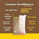 Two Brothers Sattu Atta (500g) | Made Using Bengal Gram | Natural & Gluten Free Chana Sattu | High Protein Bengal Gram Flour | Sattu Drink Powder | Gram Powder gallery image