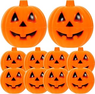 LUOEM 12pcs Halloween Pumpkin Candy Box Mini Package Treat Container Gift Boxes Halloween Mini Gift Holder Props (Orange)