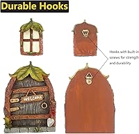 Vista 6 de Accesorios de jardín de hadas en miniatura, puerta y ventanas para árboles, escultura de patio que brilla en la oscuridad, adorno de césped, mini
