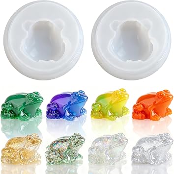 2 Pcs Mini Cute Frog Figurines Silicone Mold