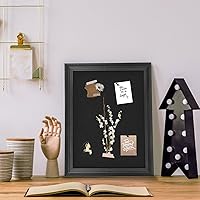 Vista 4 de Tablero de anuncios con fieltro, tablero de anuncios enmarcado de madera negra para paredes con alfileres, pernos de ojo, juntas, tornillos, tablero