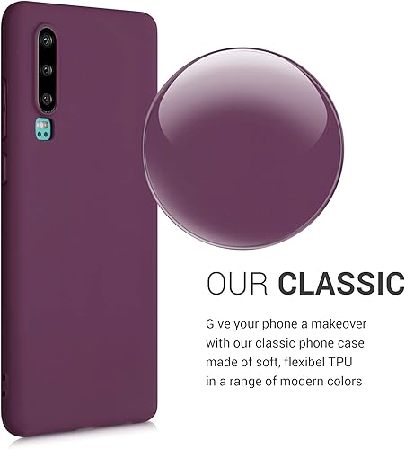 Miniatura 2 de kwmobile Funda compatible con Huawei P30 - Funda protectora de silicona TPU suave y delgada - Violeta burdeos