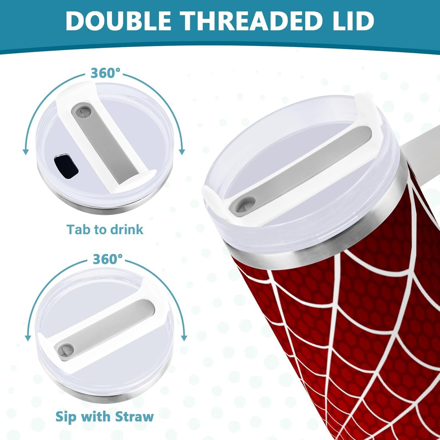 Boccsty Hockey Ball Ice Yellow Red Insulated Tumblers Reusable Stainless Steel Tumbler 40 oz Cup Coffee Travel Mug Water Bottle with Handle & Flip Straw for Home Office Car