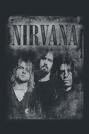 Nirvana T Shirt Faded Faces Band Logo Official Womens Junior Fit Black Size M