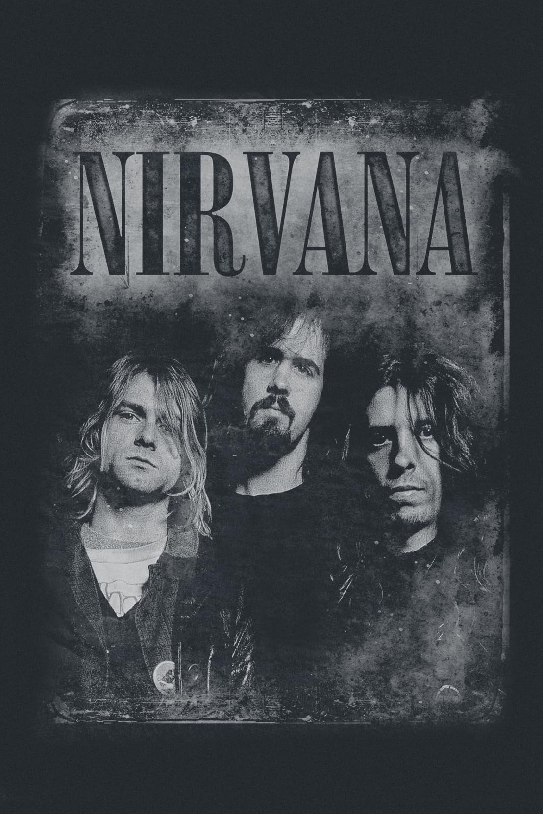 Nirvana Faded Faces Frauen T-Shirt schwarz Band-Merch, Bands