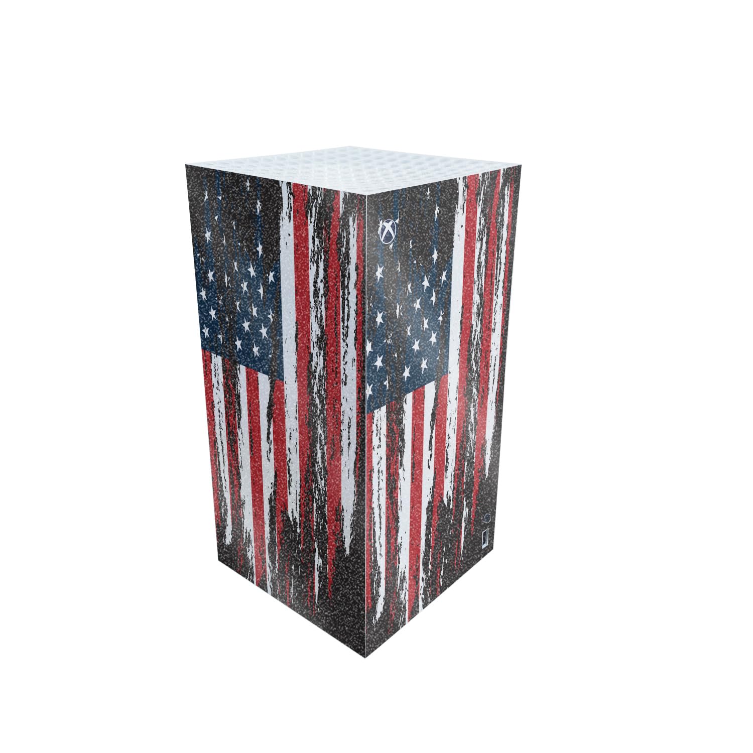 Carbon Fiber Gaming Skin Compatible with Microsoft Xbox Series X Digital Edition - Tattered Flag - Premium 3M Vinyl Protective Wrap Decal Cover - Easy to Apply | Crafted in The USA by MightySkins