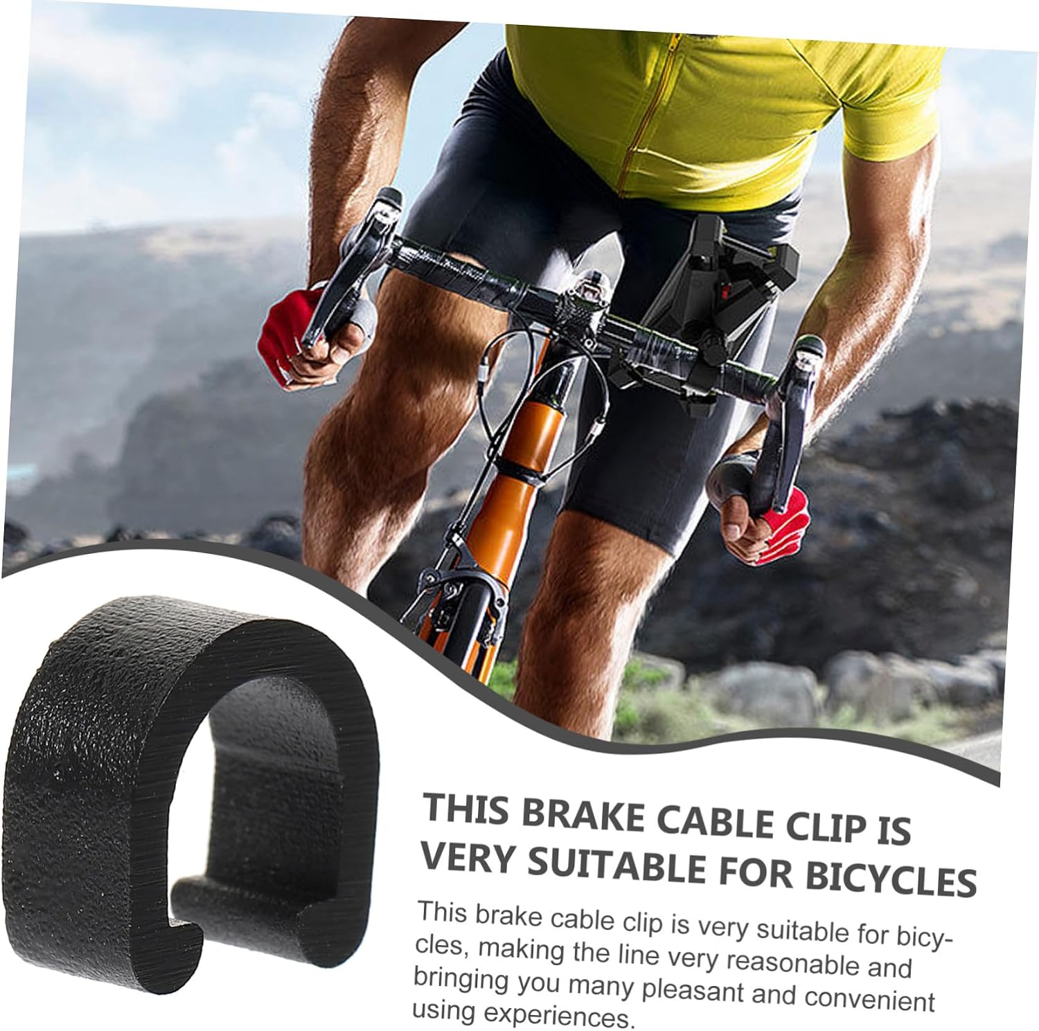 50pcs Bike Brake Cable Clamp Derailleur Cable Clip Guide for Mountain Easy to Install Housing Clip