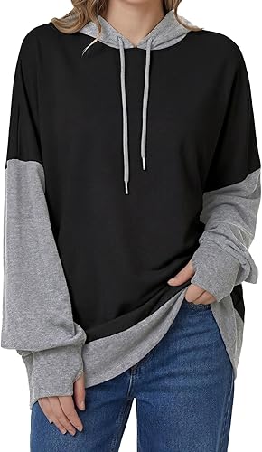 LYANER Women's Lightweight Sweatshirt Hoodie Long Sleeve Pullover Tops Loose Fit
