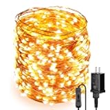 Moobibear Ultra Long LED String Lights 164ft 500 LEDs Copper Wire Lights, UL Listed Plug in Warm White Fairy Lights with ON/Off Switch for Bedroom Patio Wedding Party Valentines Day Decor