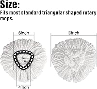 Vista 2 de Paquete de 8 cabezales de repuesto para trapeador, 100% microfibra, repuesto para trapeador giratorio, 360 cabezales de repuesto de limpieza