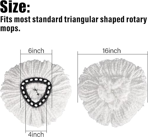 Miniatura 2 de Paquete de 10 cabezales de repuesto para trapeador O-Ceda EasyWrin, Ailengy 100% microfibra, repuestos de trapeador giratorio de repuesto para