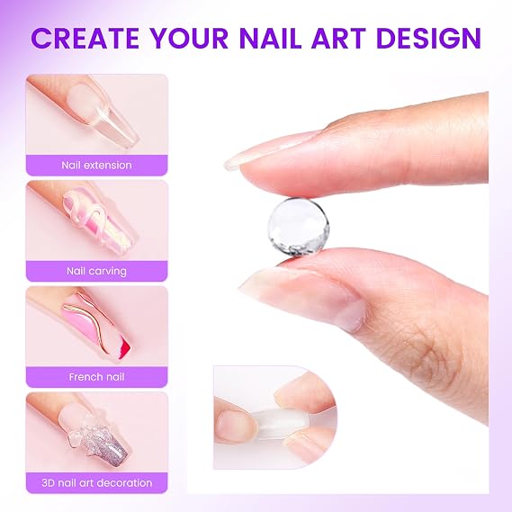 Solid Nail Builder Gel, 100g Solid Builder Gel for Nail Extension and Thickening Large Capacity Clear Builder Gels for Nails Use at Home(Clear)