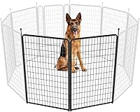 Vista 86 de FXW Rollick Unleashed corralito para perros en interiores, patio, campamento de casas rodantes, 40 pulgadas, 8 paneles para perros medianos y Blanco
