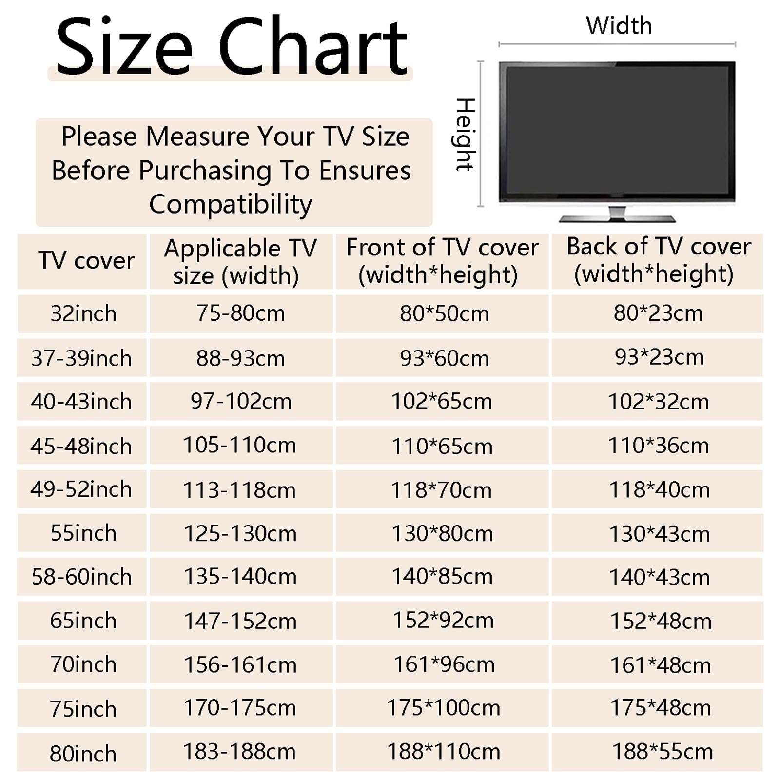 Couverture De TéLéVision,Cache-PoussièRe pour TéLéViseur,Housse De Protection De L'éCran De TéLéVision,Couverture De TéLéVision De Paysage,Anti-PoussièRe,pour 32 à 80 Pouces