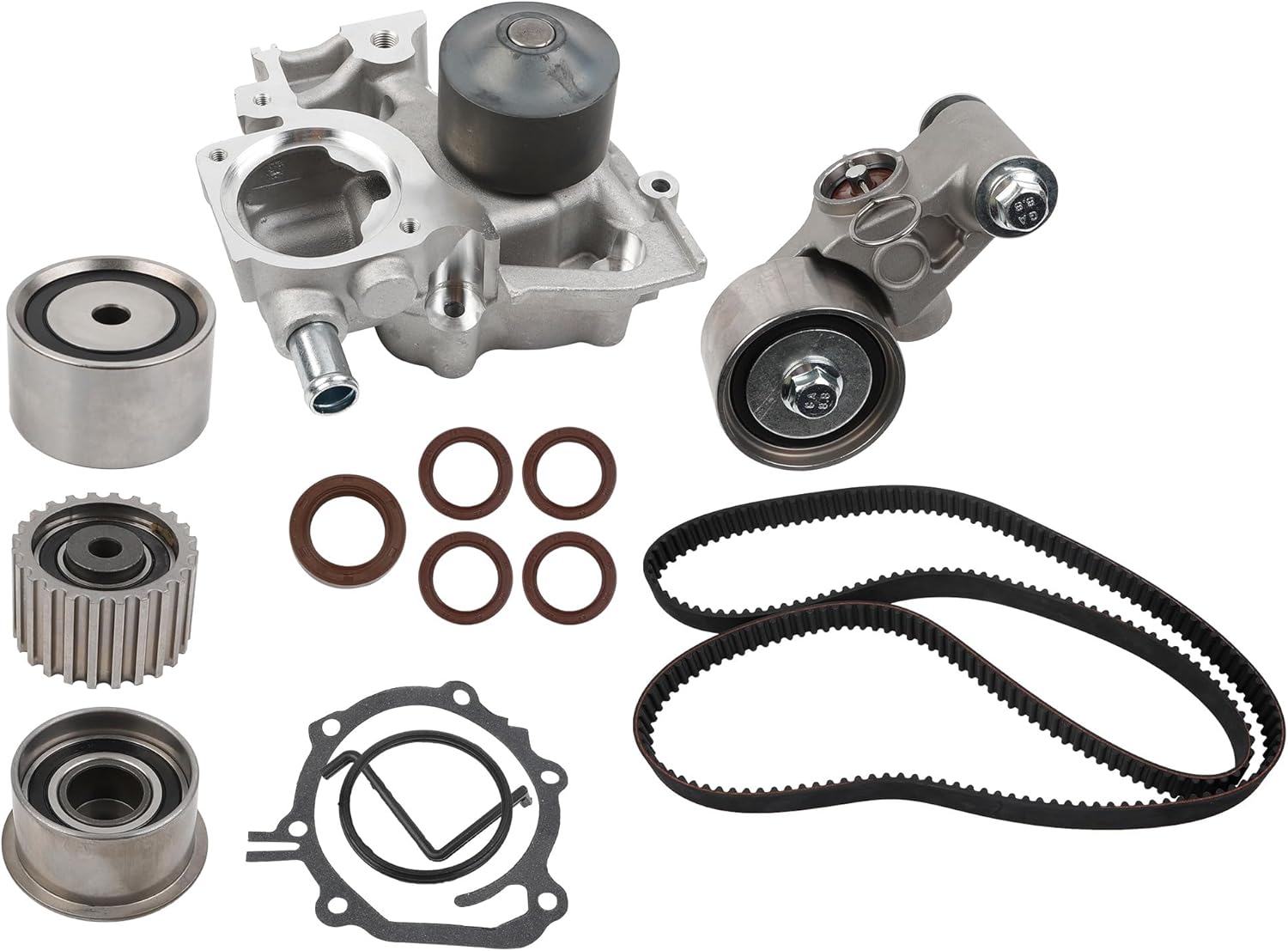 Engine Timing Belt Kit with Water Pump Compatible with 2006-2010 Subaru Forester Impreza 2010-2012 Subaru Legacy Outback 2.5L TCKWP304A TKF006 AWK1309 TKF-006 WP304K1C