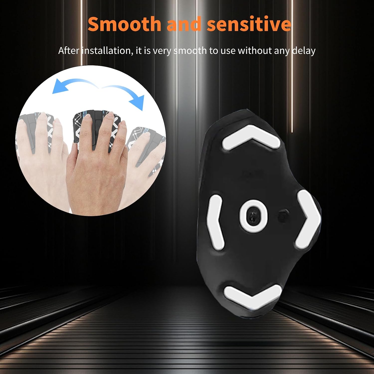 NOUKAJU Mouse Grip Tape for Logitech G604 Gaming Mouse, Rounded Curved Edges Mouse Feet Skates,Self-Adhesive PreCut Sweat-Resistant Professional Mice Upgrade Kit