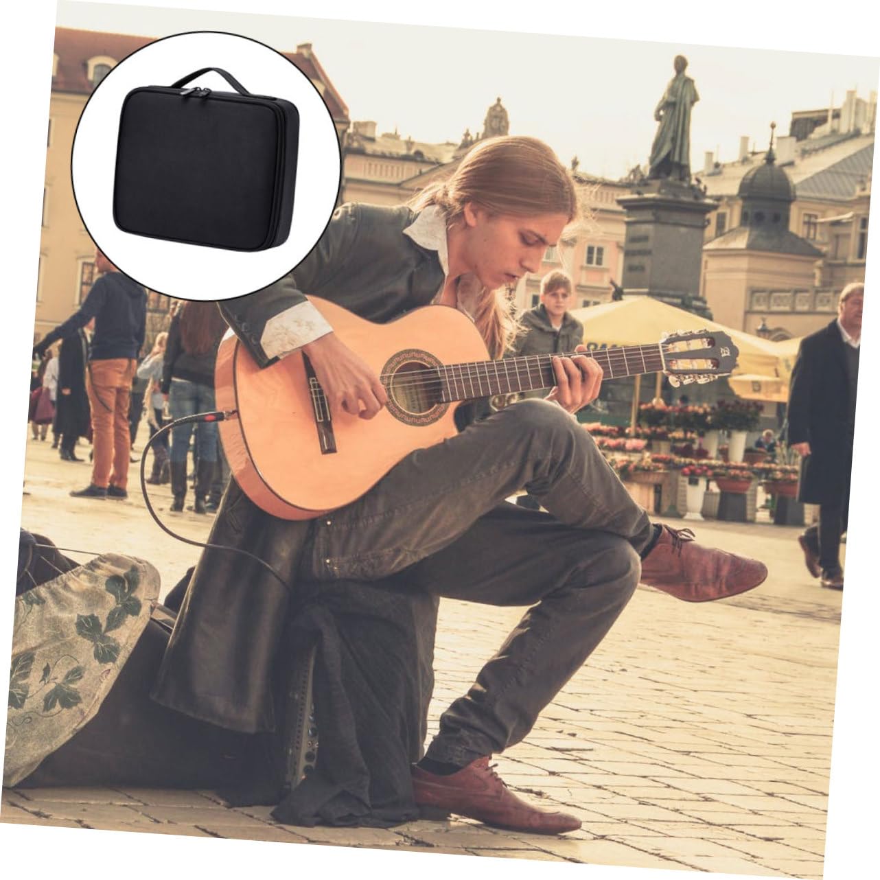 Borsa Portatile per Stoccaggio Effetto Audio Materiale Nero, Comoda e Adatta per Microfono in Performance All'aperto