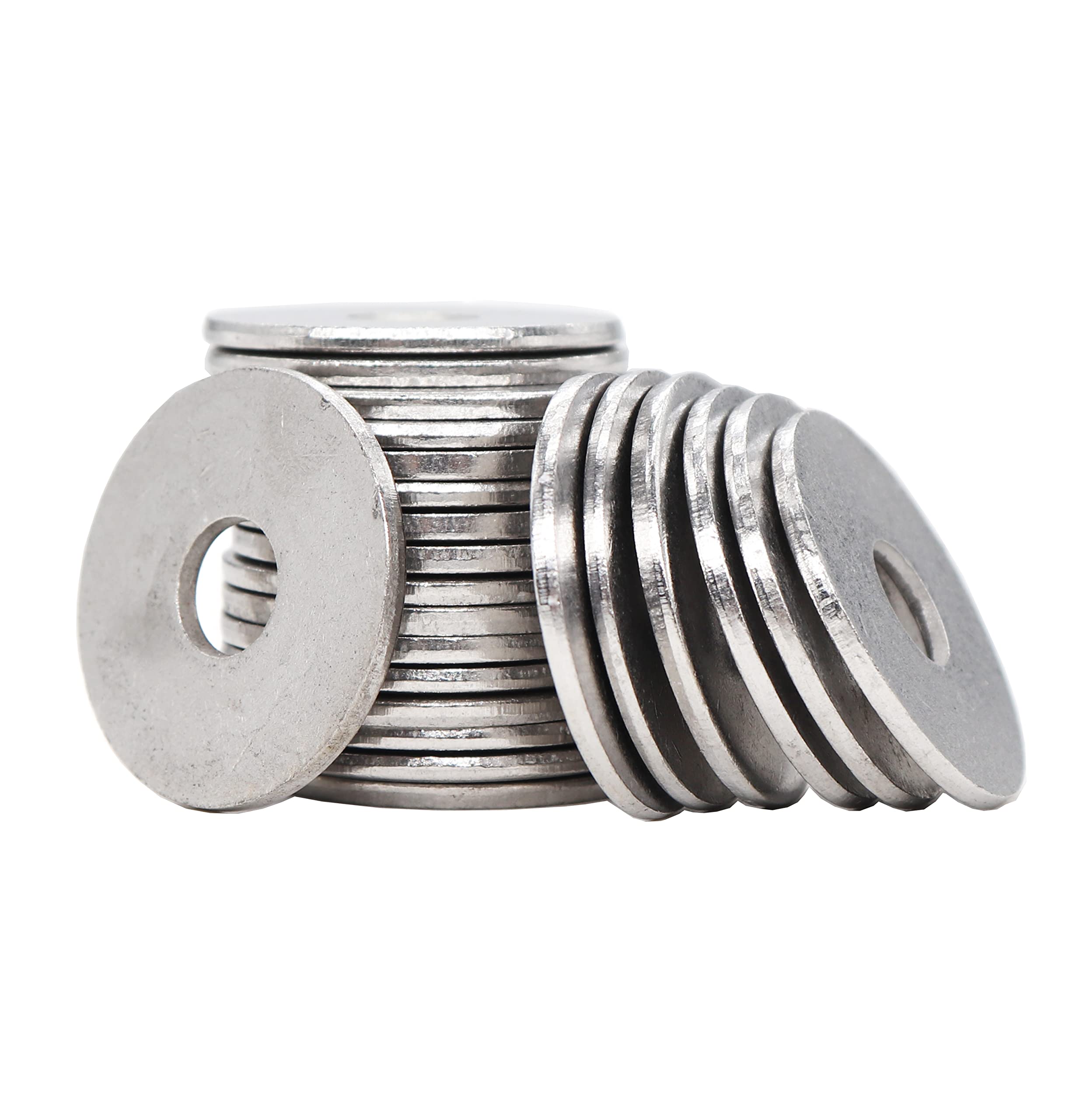 binifiMux 100pcs M8 Flat Washers(OD=24mm, 2mm Thickness) 304 Stainiless Steel / 18-8, Plain Finish