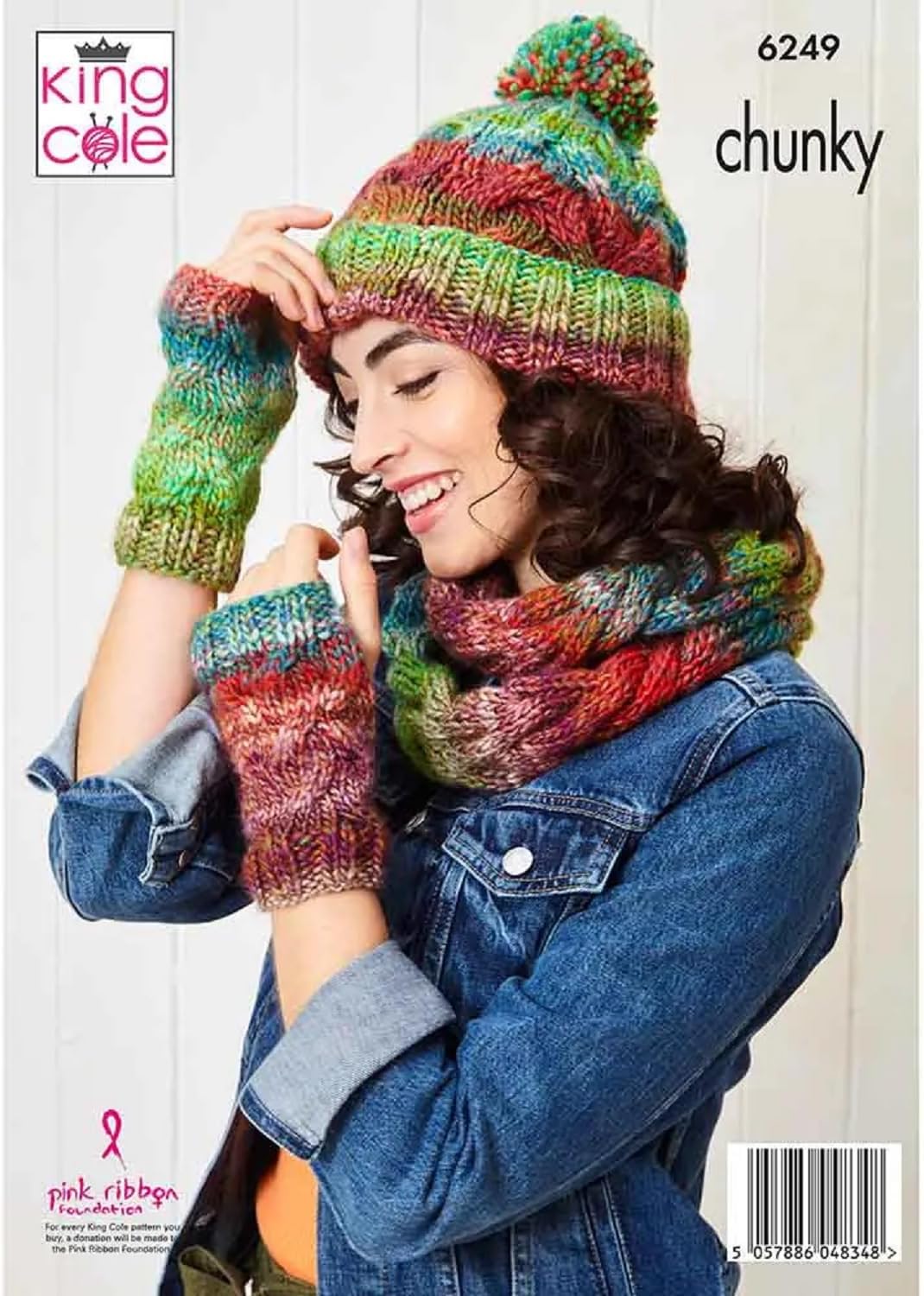 King Cole Ladies Chunky Knitting Pattern Womens Sweater Cowl Hat & Hand Warmers (6249)