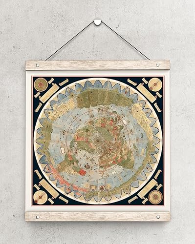 1587 Urbano Monte - Mapa del mundo para pared, póster plano sin marco, modelo de globo terráqueo, mapa histórico, cartófilos, regalos para amantes