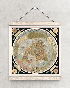 1587 Urbano Monte World Map for Wall - Unframed Flat Earth Globe Model Poster - Historic Cartophiles Map Lovers Gifts 11"x11"