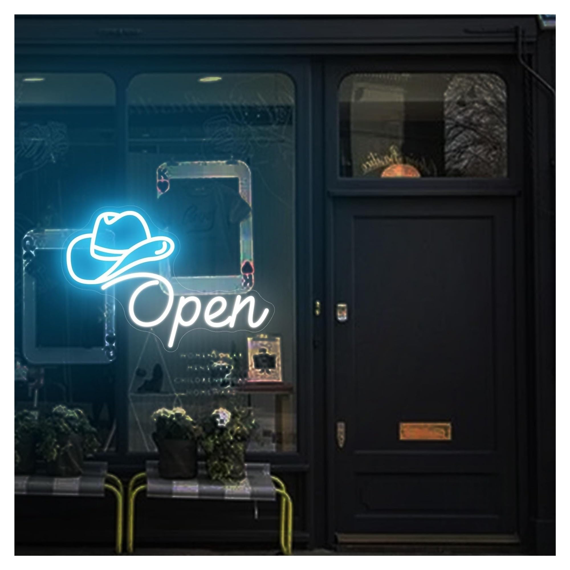 Shouxi C Sign Lamp Open Neon Sign, Owboy Bar, Window For Business, Restaurant Decor, Storefront 41Cm(C)
