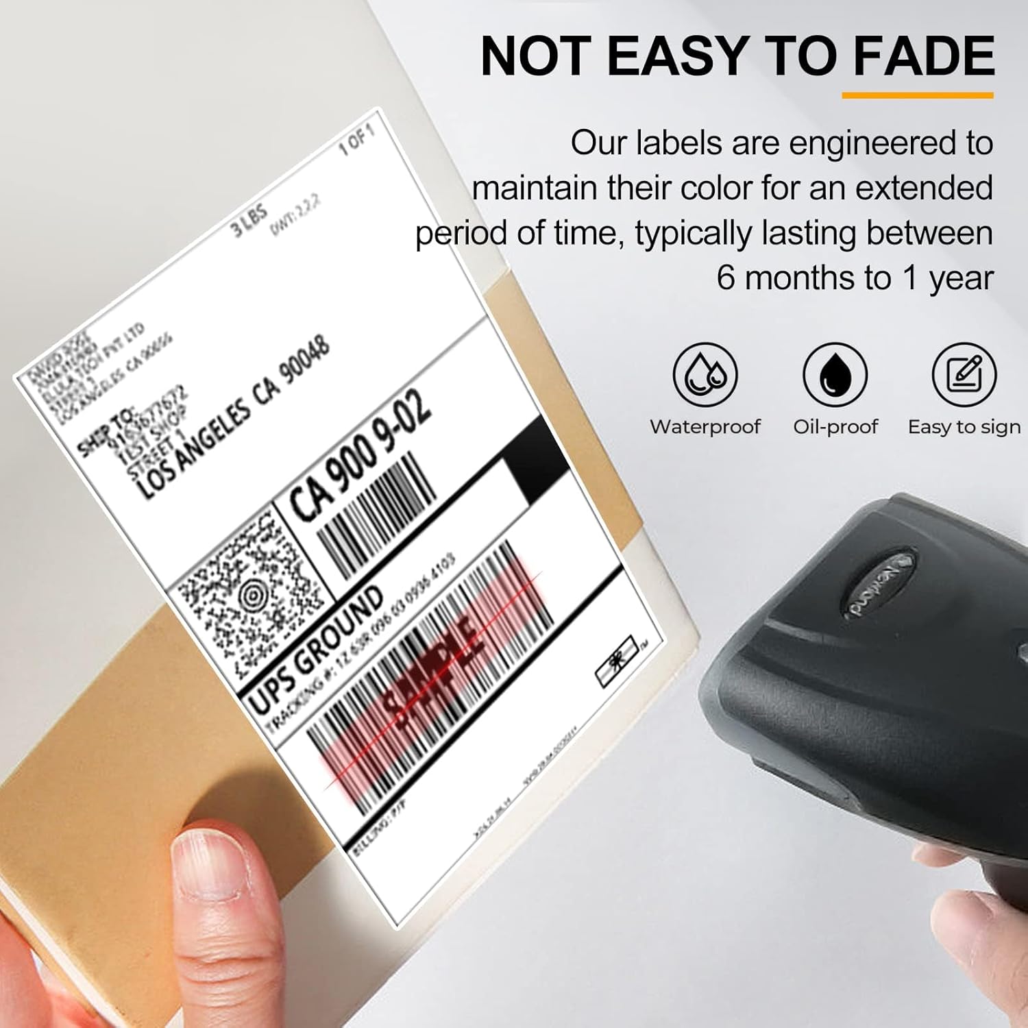 Qncz 1000 Pcs 4x6 Thermal Labels - 2 Rolls of 500, White Perforated & Smudge-Proof & Strong Adhesive Mailing Sticker Labels, Compatible with Rollo, Zebra, Jadens, Nelko - Image 7