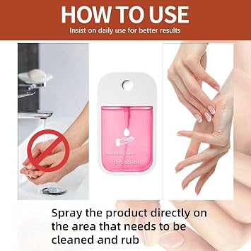 2PCS Mist Hydrating Hand Sanit-izer Spray for Adults,Cleanses Your Hands,Portable Travel Size,Hand Sanit-iser Mini,Hand Sanit-iser Sp-ray Pocket Size,Small Hand Sanit-iser Sp-ray,Strawberry Flavor