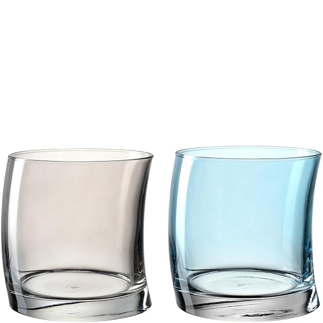 Leonardo Swing 70702 Set of 12 Dishwasher Safe Drinking Glasses Set of 12 Juice Glass in Curved Shape
