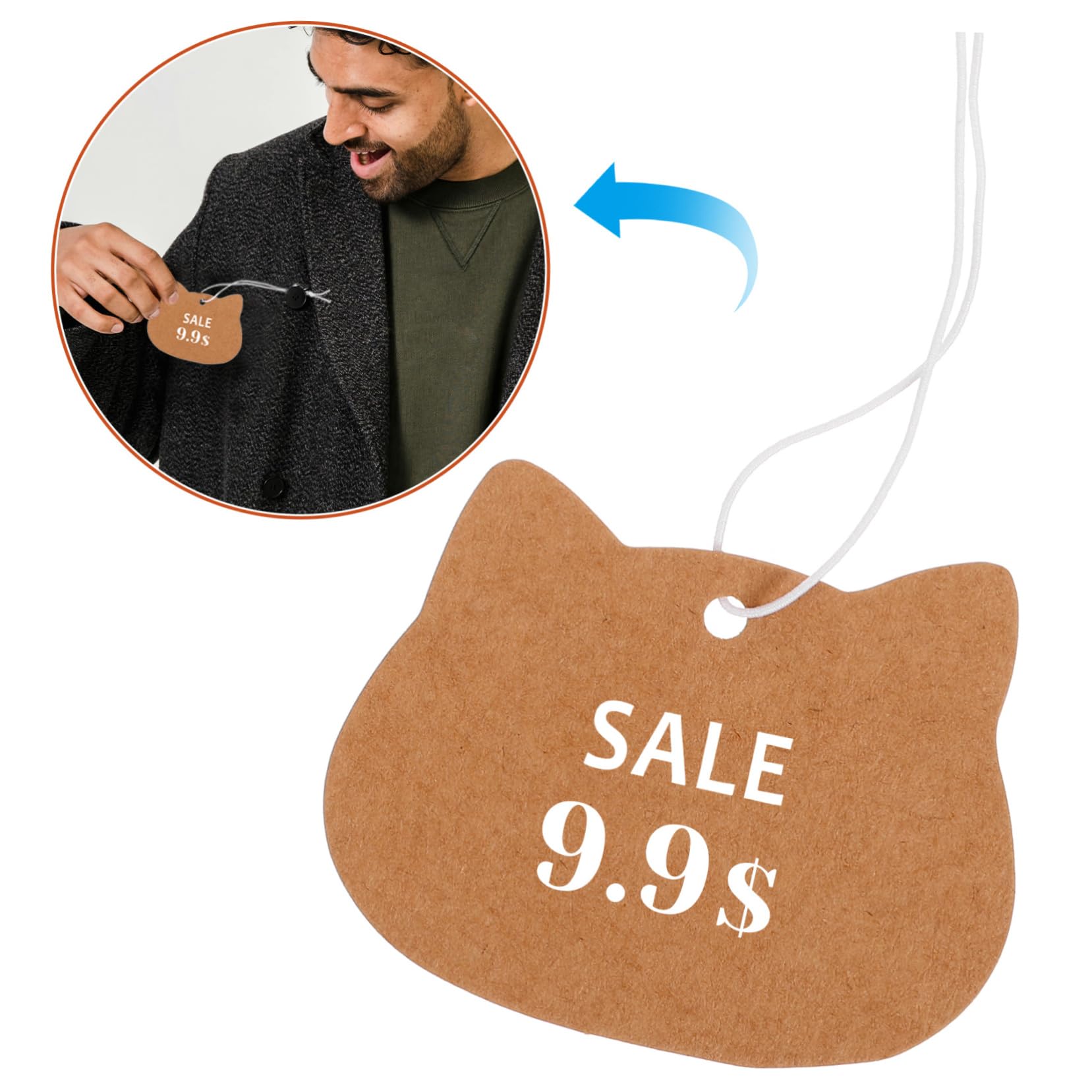 GLEAVI 500 Piezas Etiqueta Colgante De Papel Kraft Etiquetas Colgantes as De Venta De Papel y De Ropa De Para Ropa